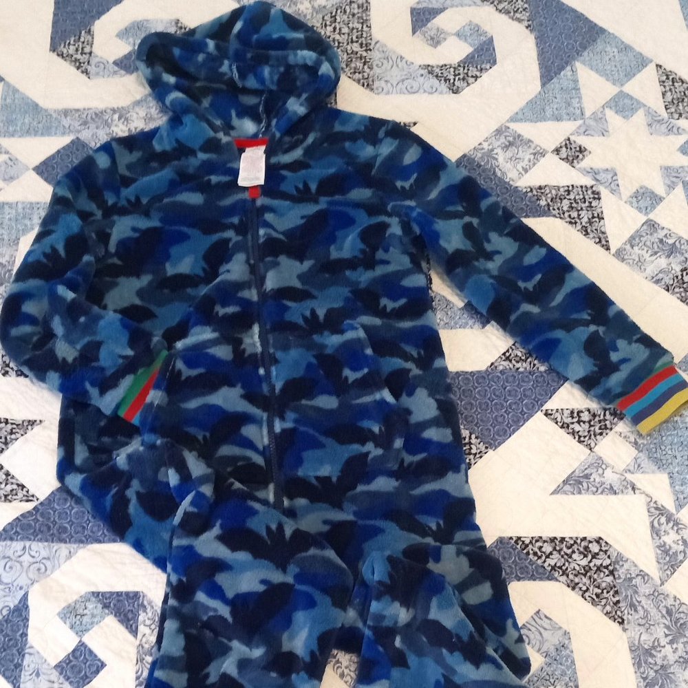 Mini Boden cozy boy pajamas, size 10, blue